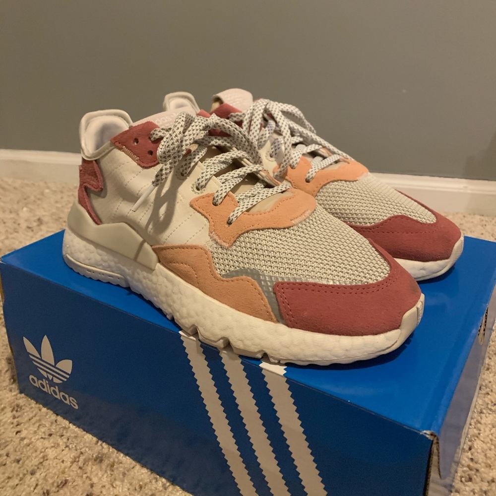Adidas Nite Joggers In Pink Trace